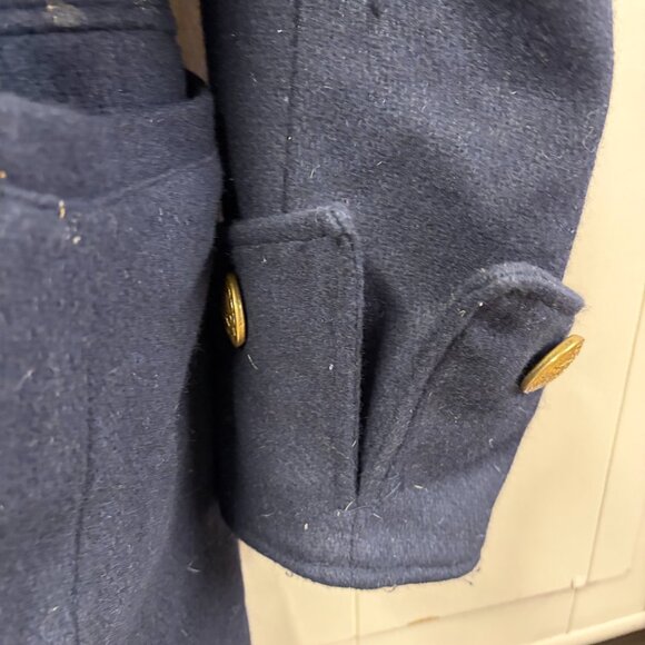 XL Navy Blue Pirate Sailor Wool P Coat - Picture 3 of 6